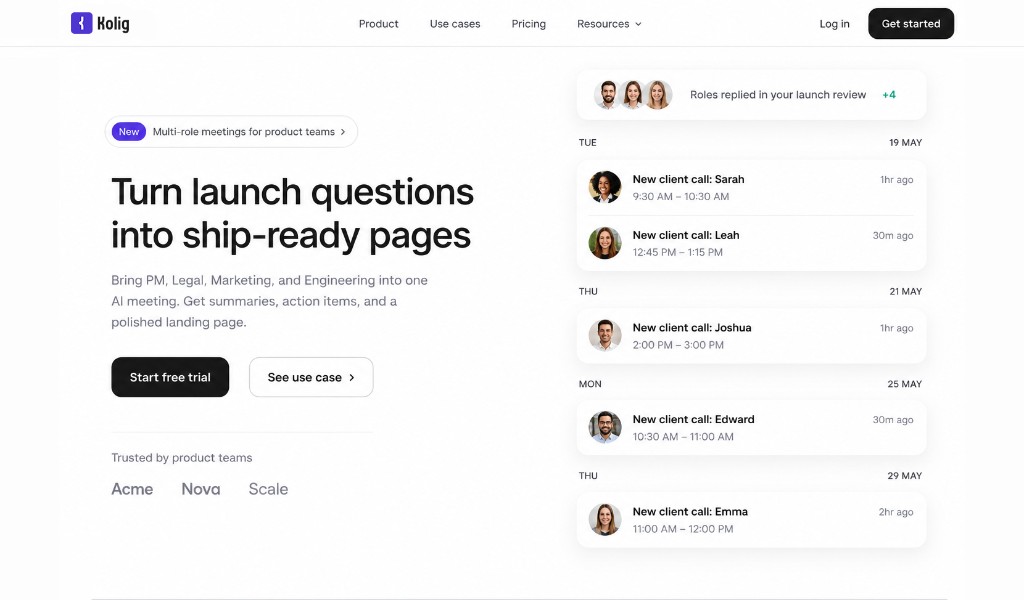 Product launch hero page design